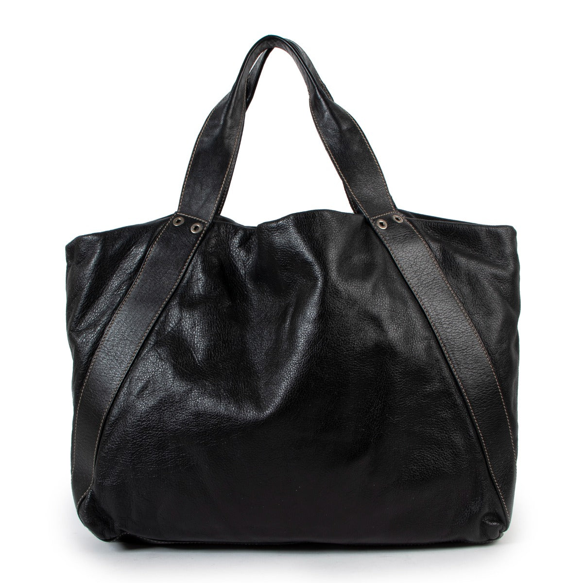 Gucci Zwarte Grote Leren Tote Tas