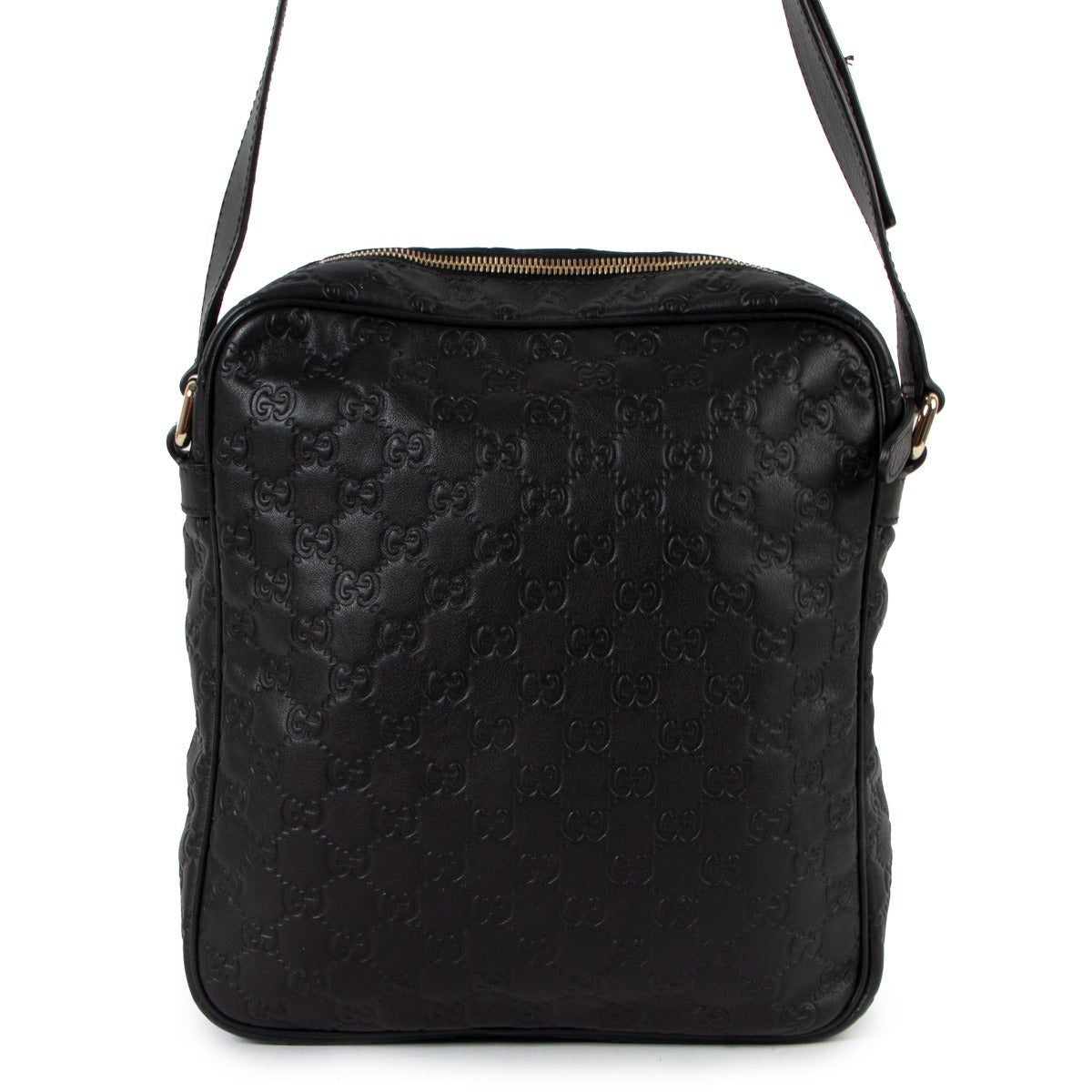 Gucci Zwarte Guccissima Leren Messenger Tas
