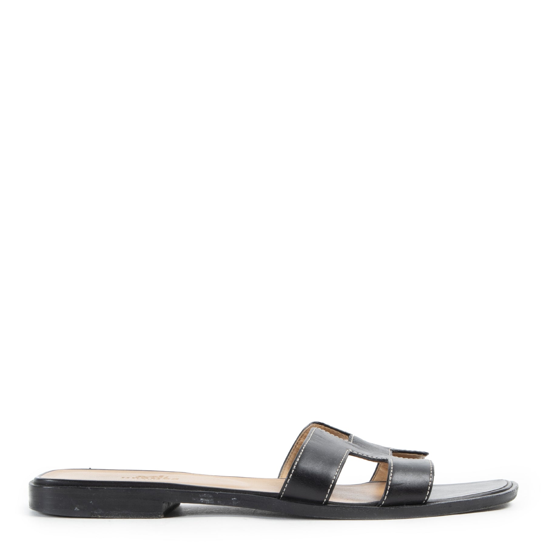Hermès Black Oran Sandals