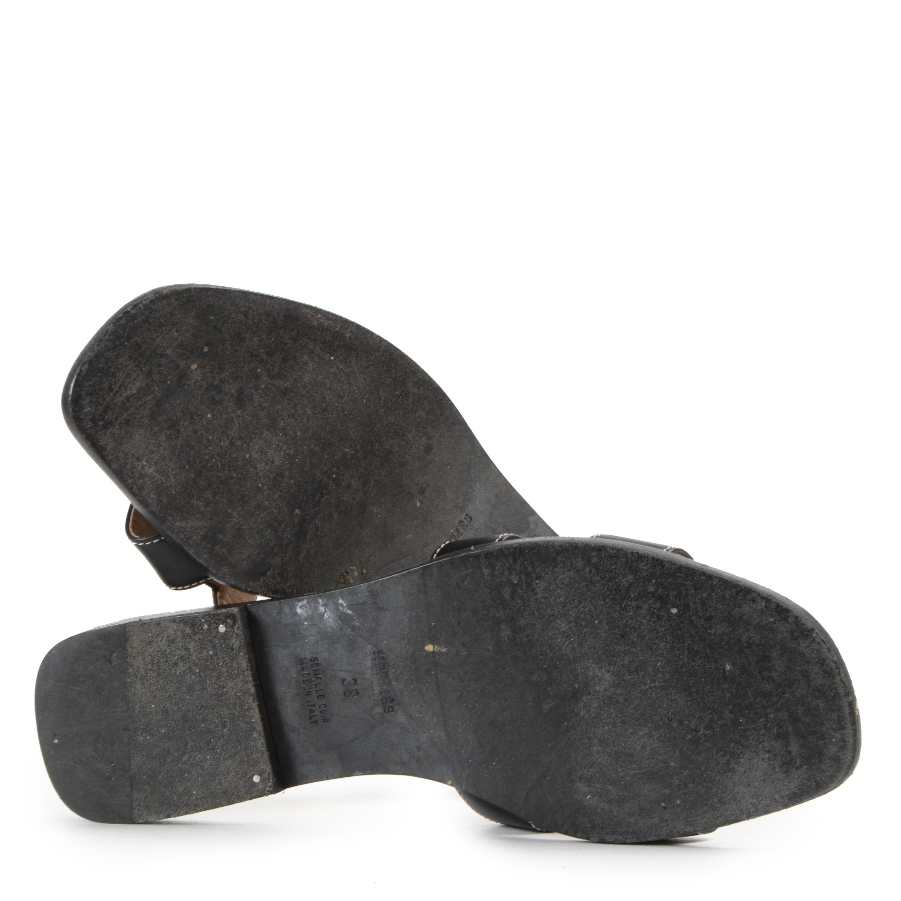 Sandales Hermès Oran noires - Taille 38