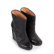 Maison Martin Margiela Black Leather Wedge Boots