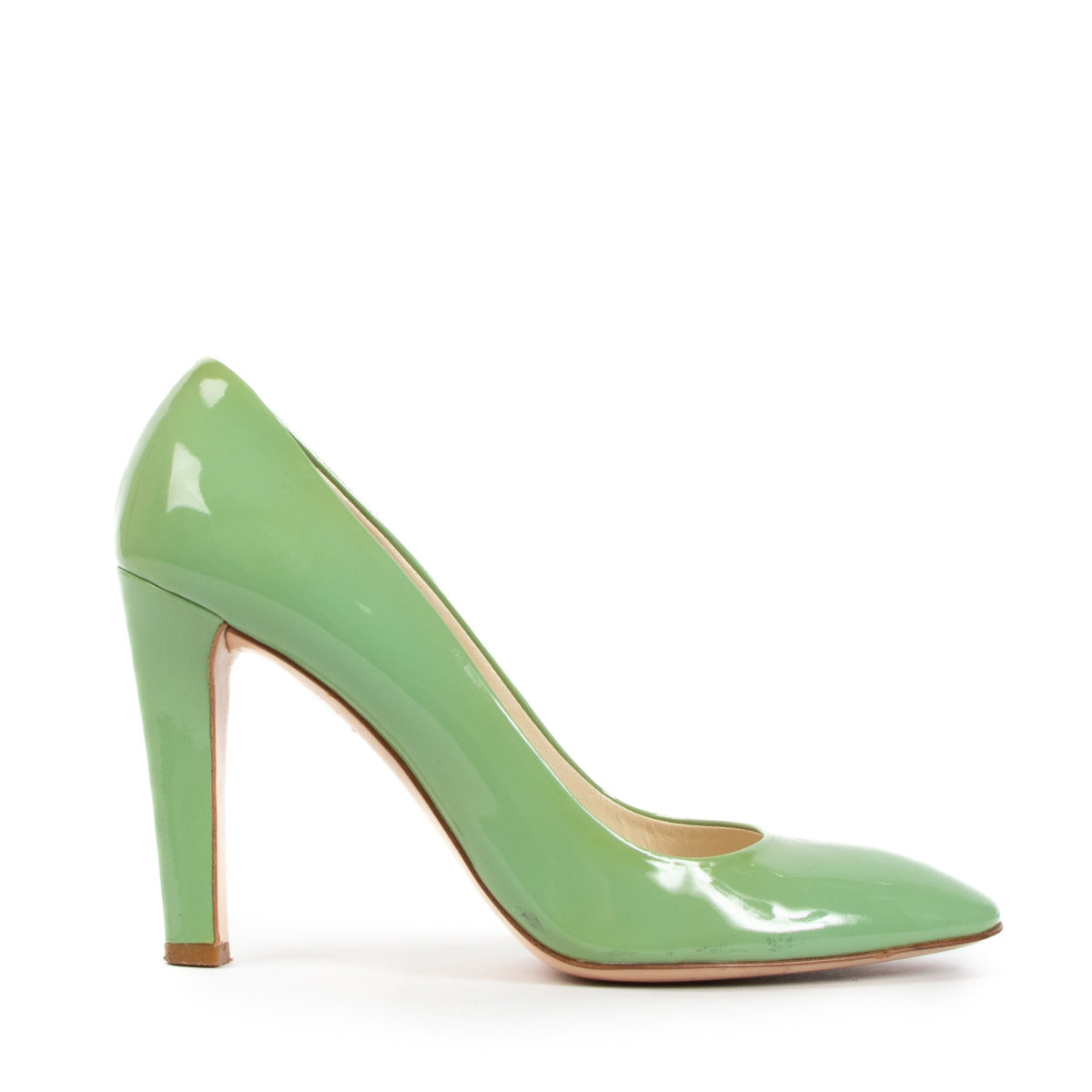 Escarpins Miu Miu en cuir verni vert – Taille 37