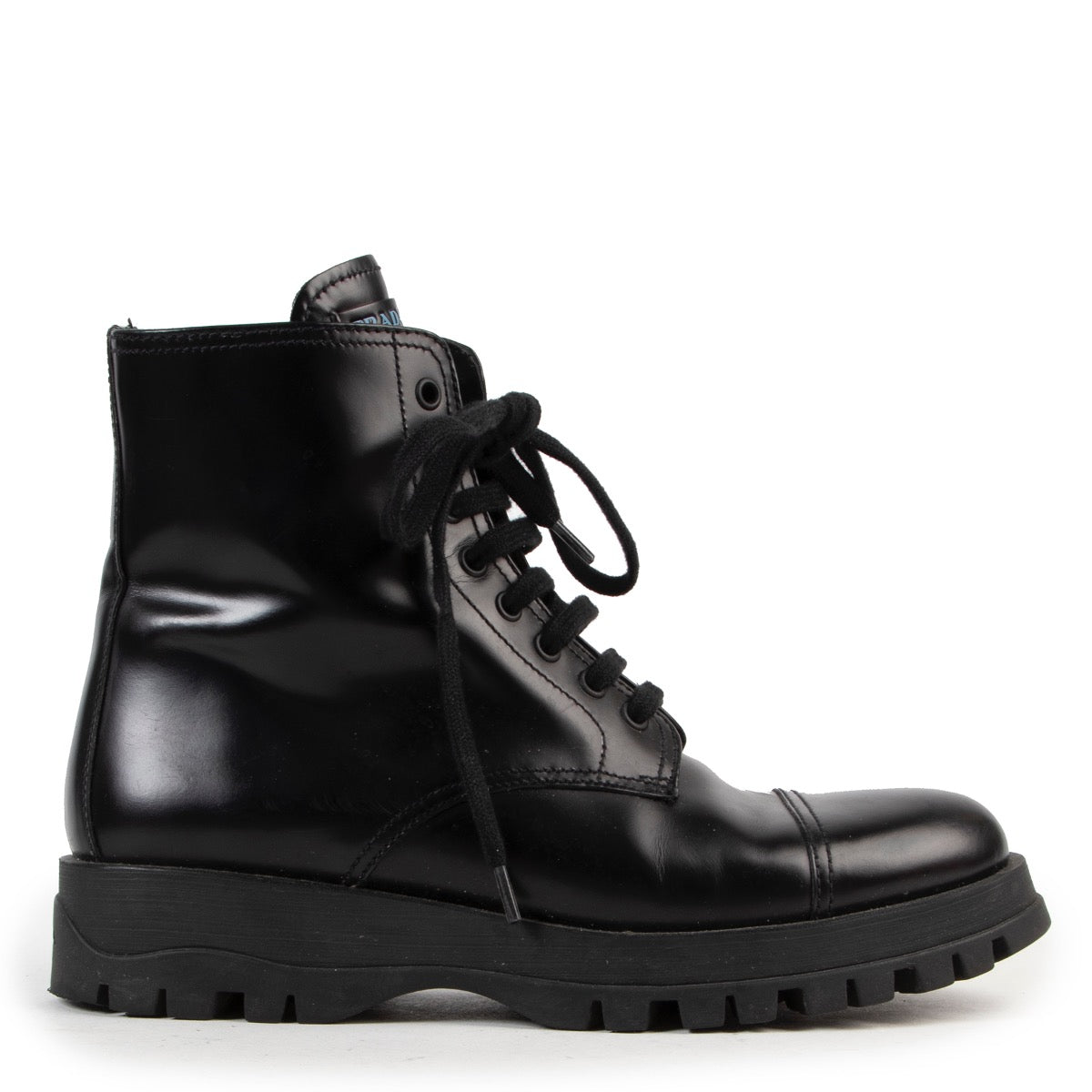 Shop safe online authentic second hand Prada Black Combat Boots - Size 37,5