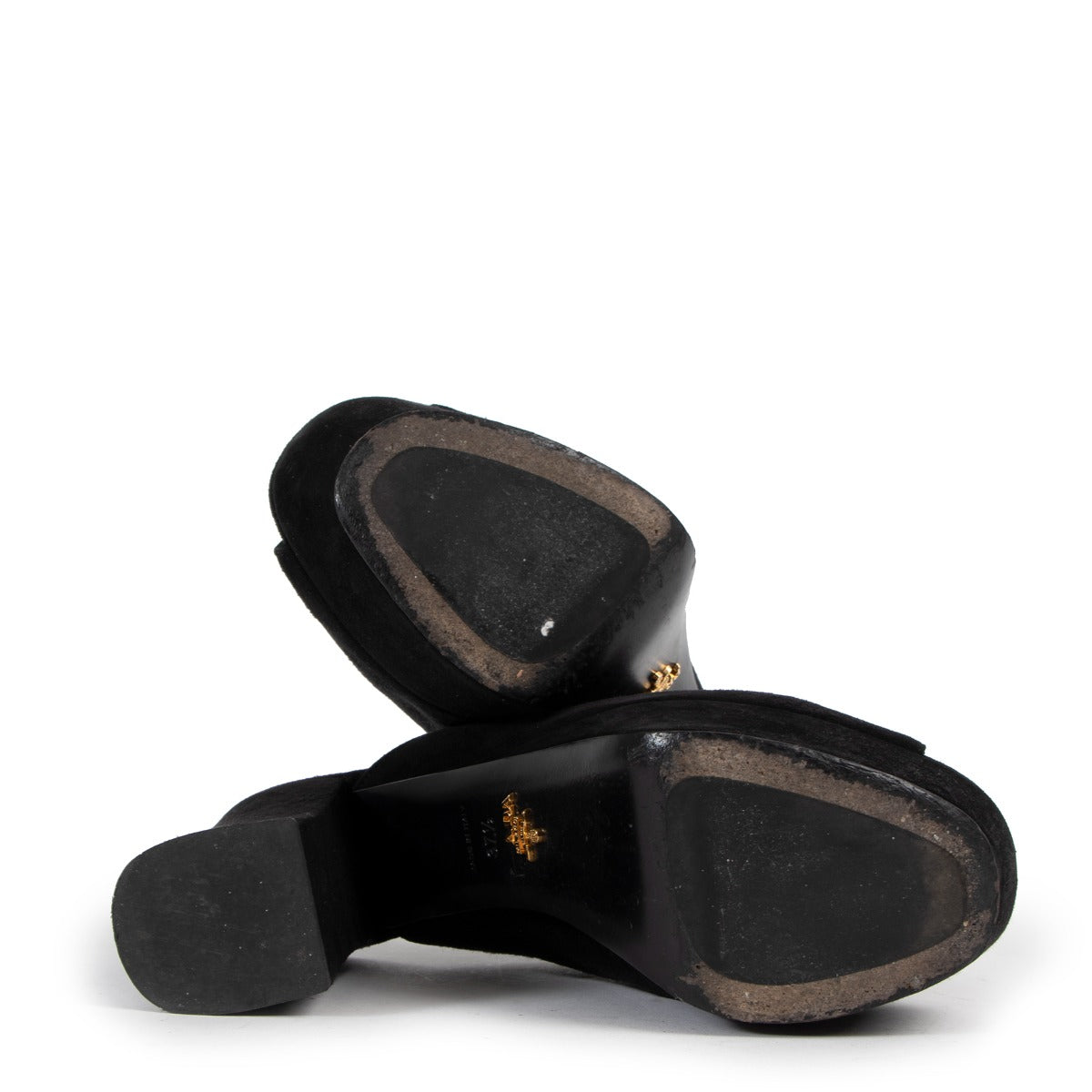 Prada Black Suede Platform Mule Sandals - Size 37.5