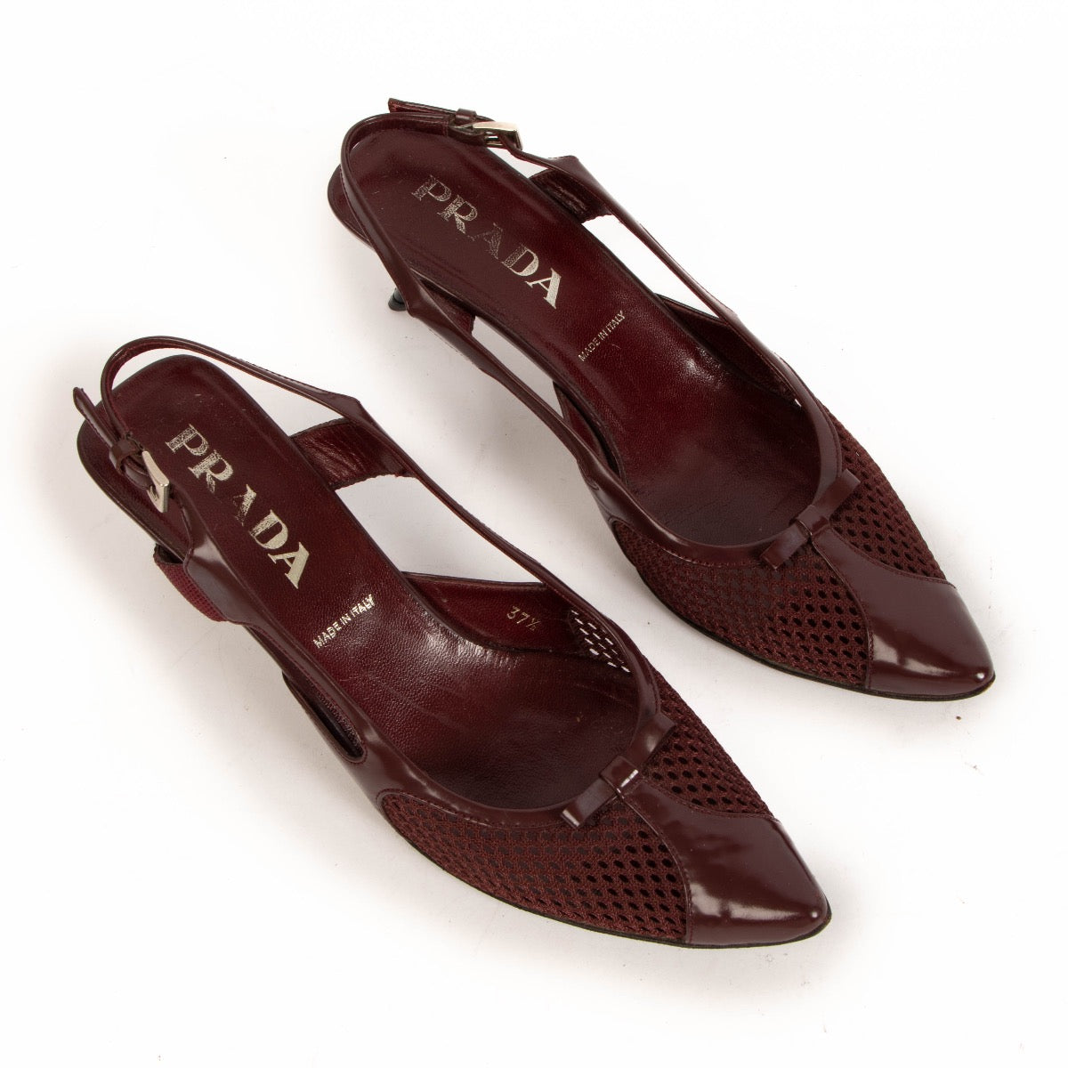 Preloved Prada pumps burgundy Labellov Antwerp Knokke