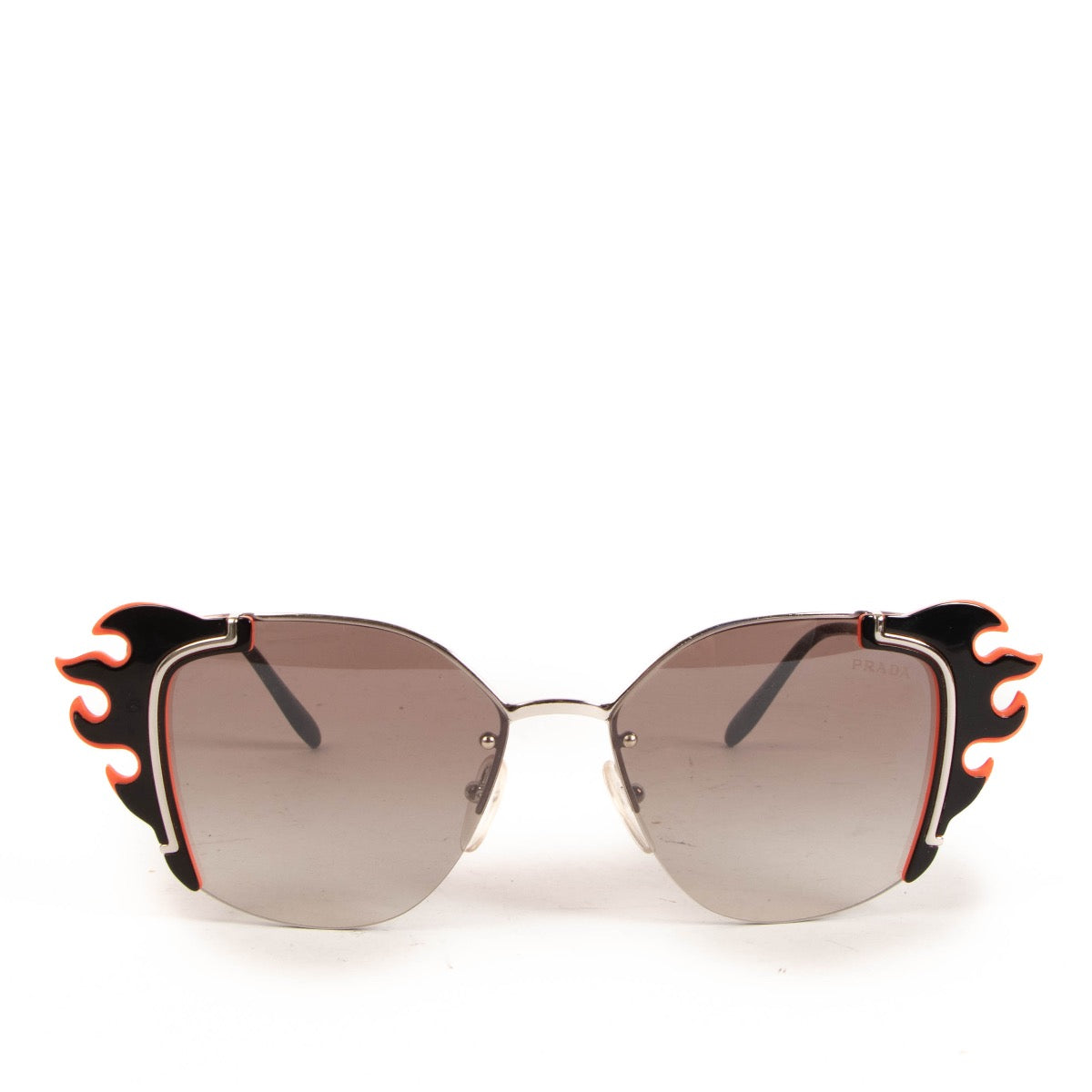 Shop safe online at Labellov in Antwerp, Brussels and Knokke these 100% authentic second hand Prada Black Flame Cat-eye Sunglasses