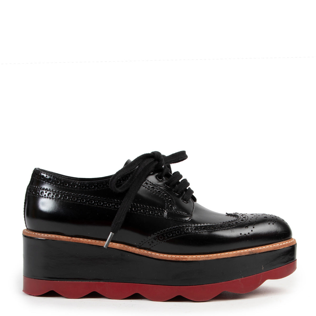 Derbies compensées Prada noires - taille 37