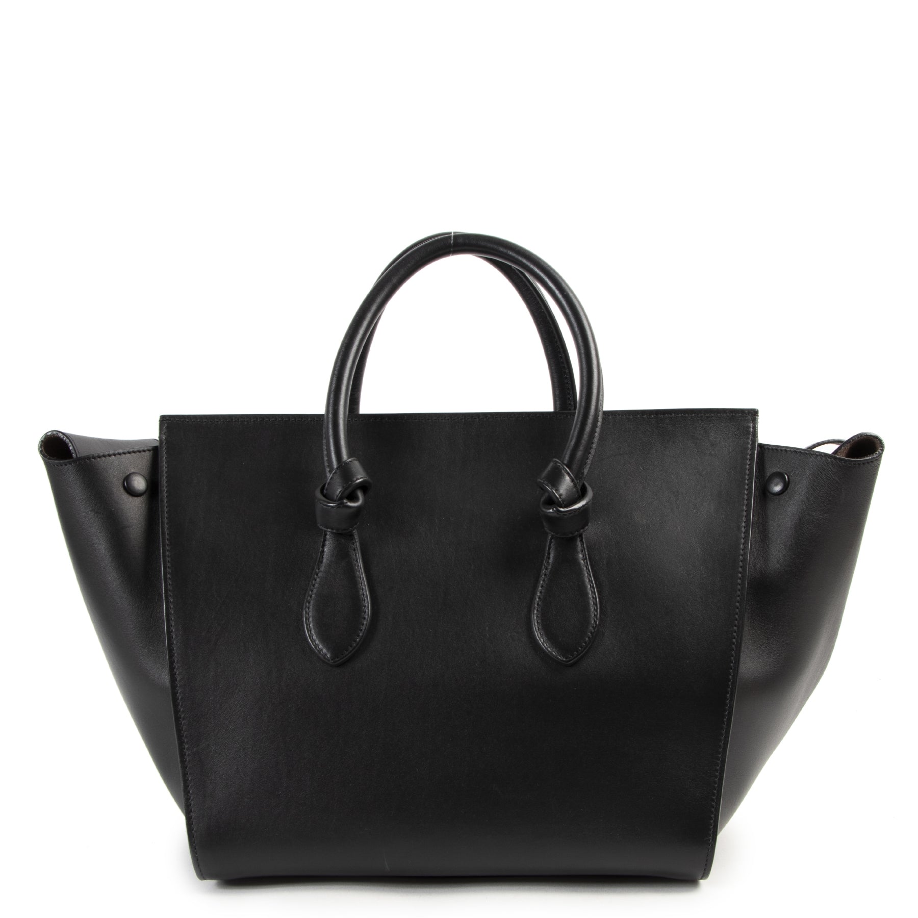 Celine Tie Knot Medium Black Leather Tote kopen en verkopen aan de beste prijs bij Labellov tweedehands luxe