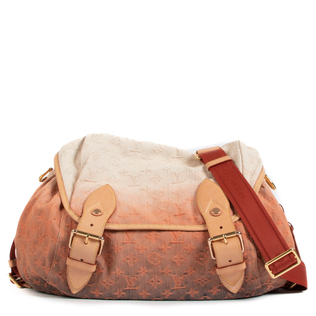 Louis Vuitton Spring/Summer 2010 Orange Monogram Denim Sunrise Bag Limited Edition for the best price at Labellov secondhand luxury in Antwerp