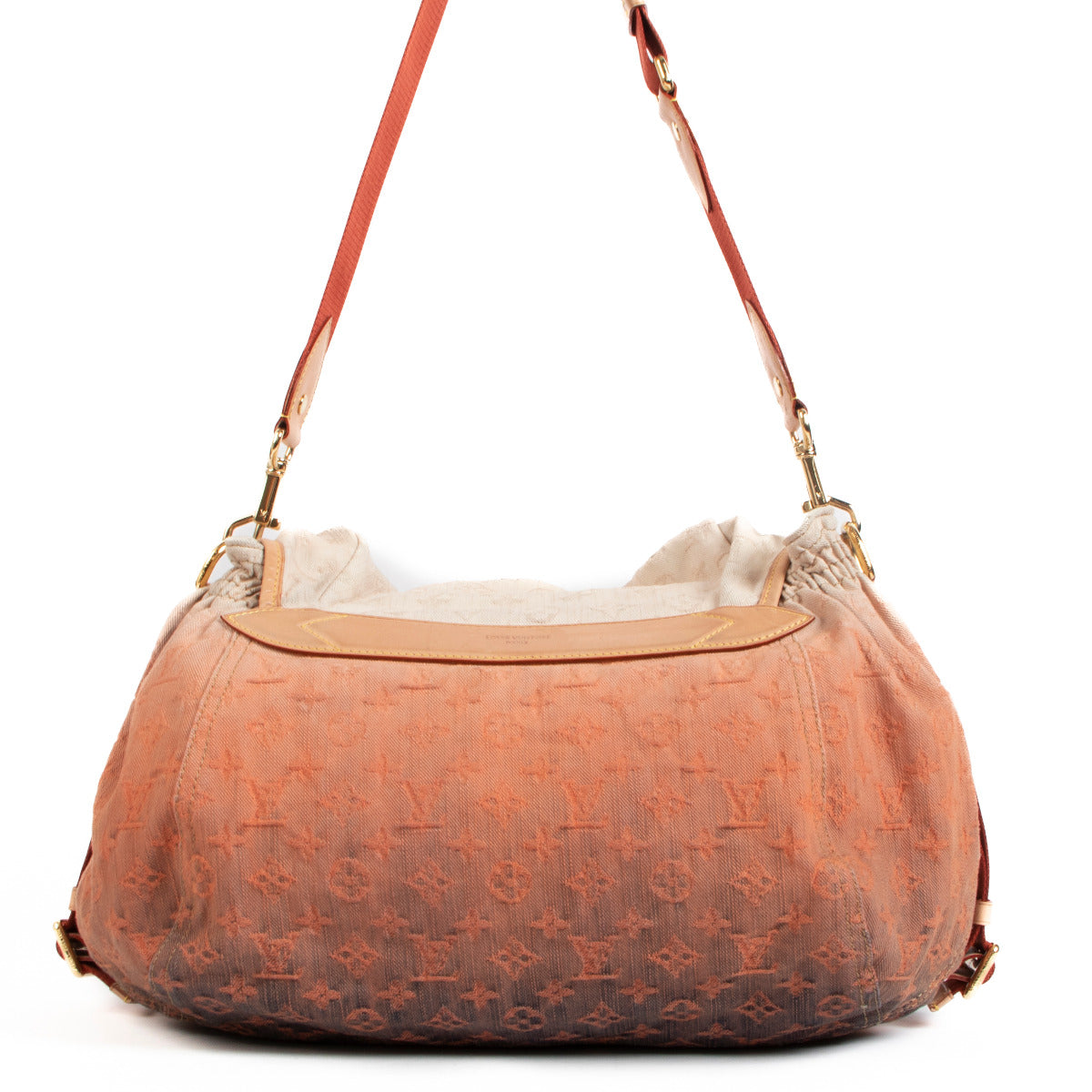 100% authentic Louis Vuitton Spring/Summer 2010 Orange Monogram Denim Sunrise Bag Limited Edition