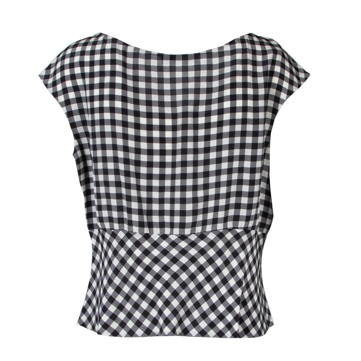 Prada zijden top met gingham-ruit - Maat IT44