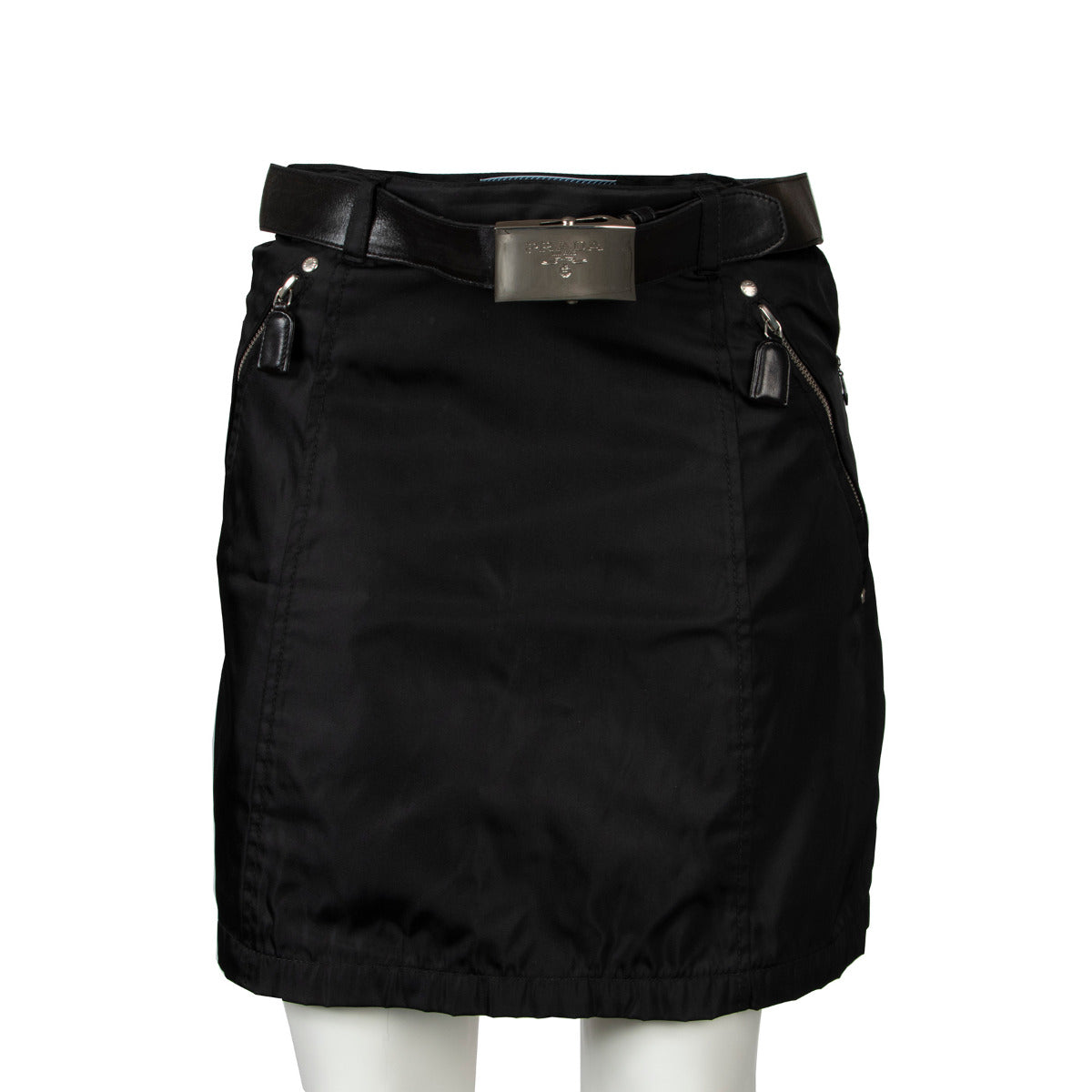 Jupe Prada en nylon noir avec ceinture - taille M