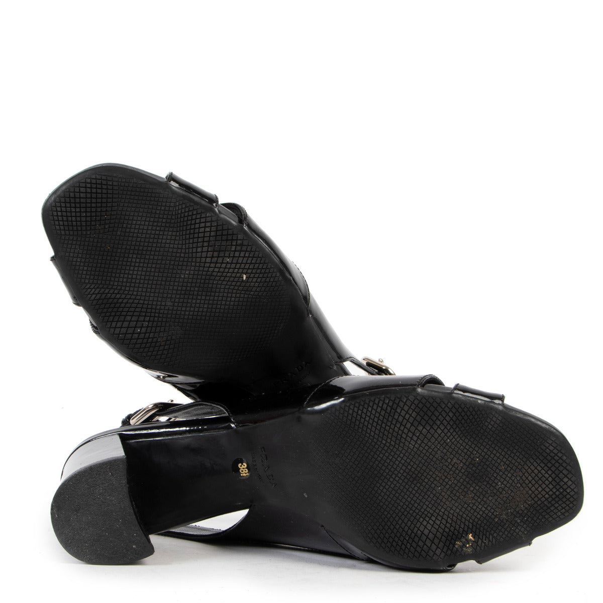 Prada Black Sixties Sling Vernis Pumps - size 38,5