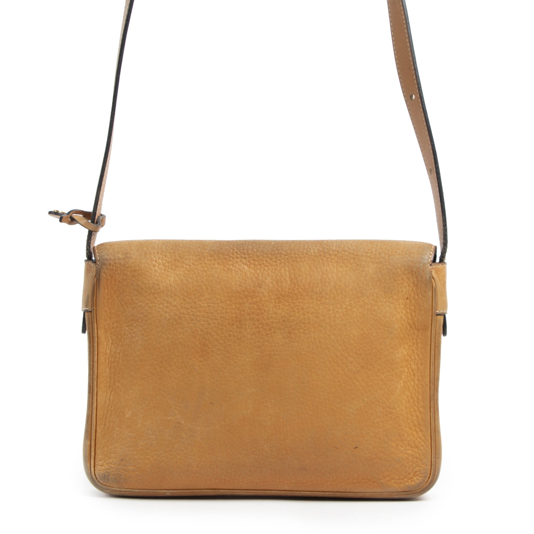 Authentieke Tweedehands Delvaux Cognac Leather Crossbody Bag designer bags fashion luxury vintage webshop safe secure online shopping