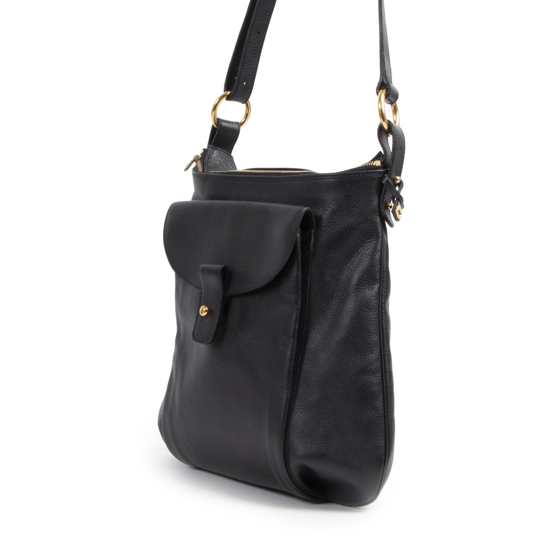 Delvaux Dark Blue Shoulder Bag. Authentieke tweedehands Delvaux handtassen bij LabelLOV Antwerpen. Authentique seconde-main luxury en ligne webshop LabelLOV. Authentic preloved Delvaux handbags at LabelLOV Antwerp.