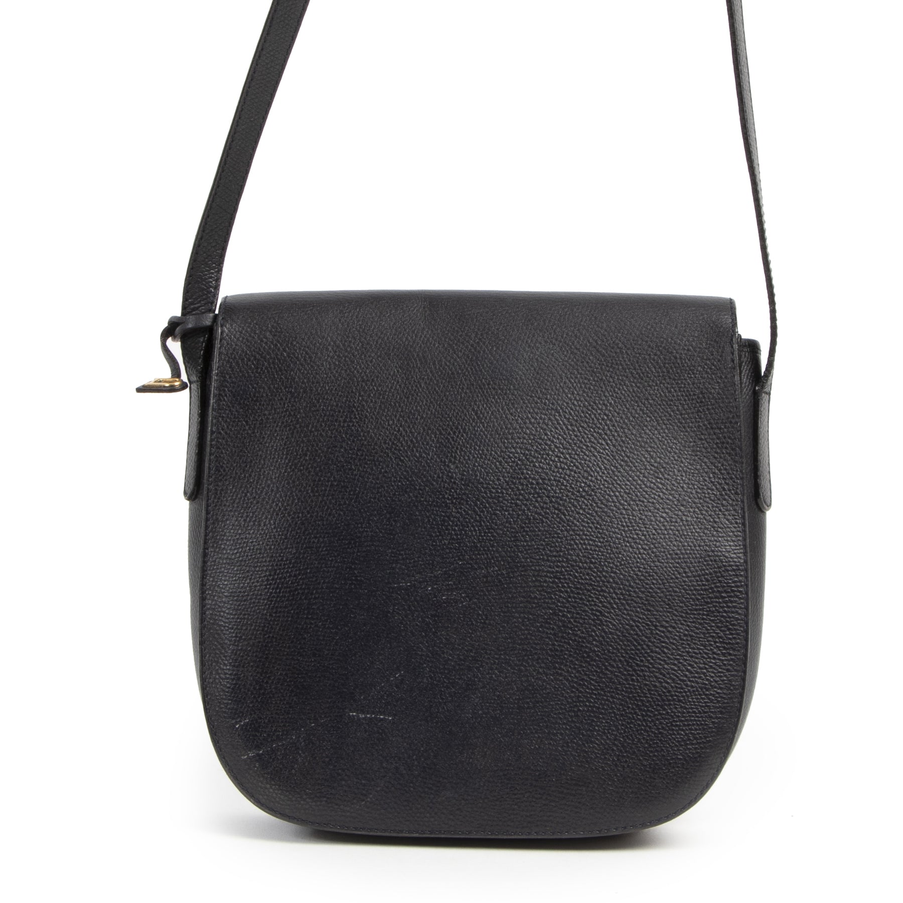 Delvaux Dark Blue Cross-body vintage Bag. Authentieke tweedehands Delvaux handtassen bij LabelLOV Antwerpen. Authentique seconde-main luxury en ligne webshop LabelLOV. Authentic preloved Delvaux handbags at LabelLOV Antwerp.