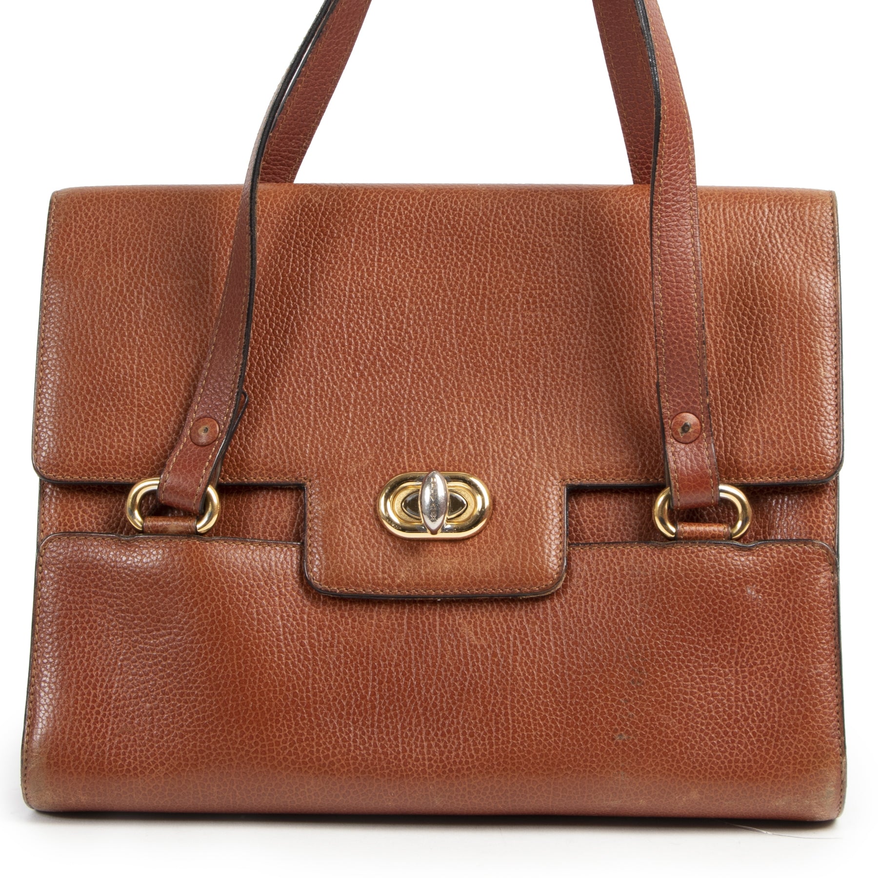 Delvaux Brown Shoulder Bag. Authentieke tweedehands Delvaux handtassen bij LabelLOV Antwerpen. Authentique seconde-main luxury en ligne webshop LabelLOV. Authentic preloved Delvaux handbags at LabelLOV Antwerp.