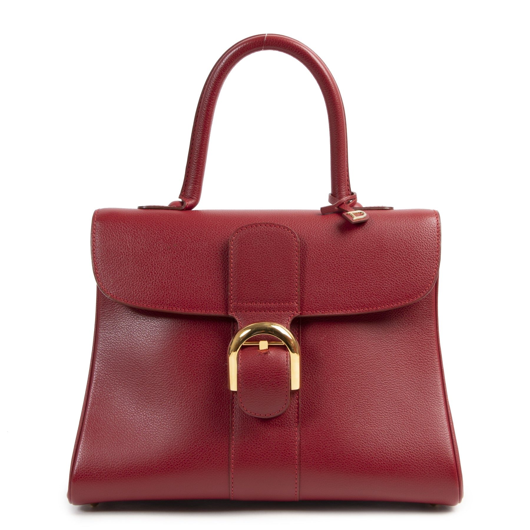 Authentic secondhand Delvaux Red Brillant MM Bag + Strap designer bags fashion luxury vintage webshop safe secure online shopping