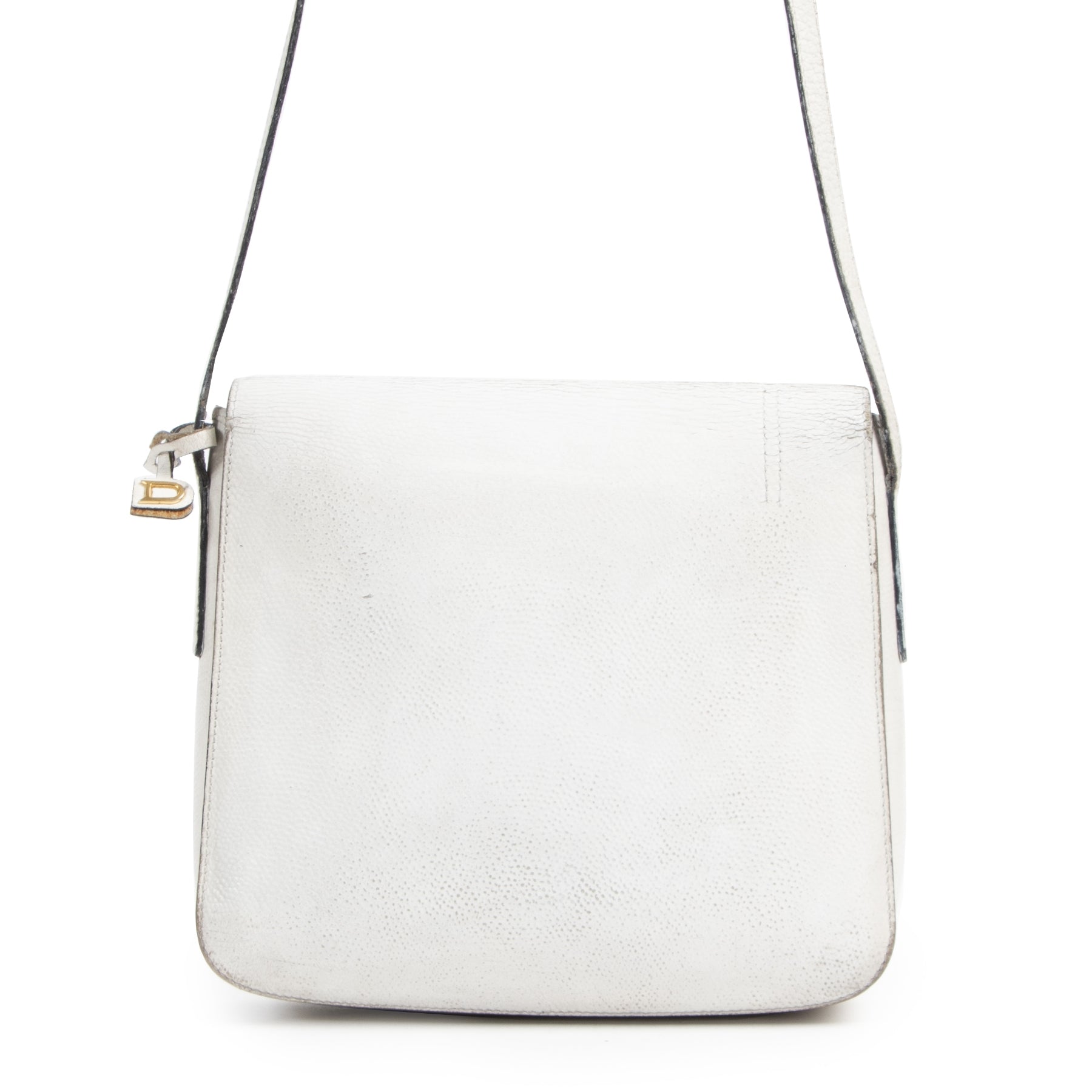 Delvaux White Leather Shoulder Bag. Authentieke tweedehands vintage Delvaux handtassen bij LabelLOV Antwerpen. Authentique seconde-main luxury vintage en ligne webshop LabelLOV. Authentic preloved vintage Delvaux handbags at LabelLOV Antwerp.