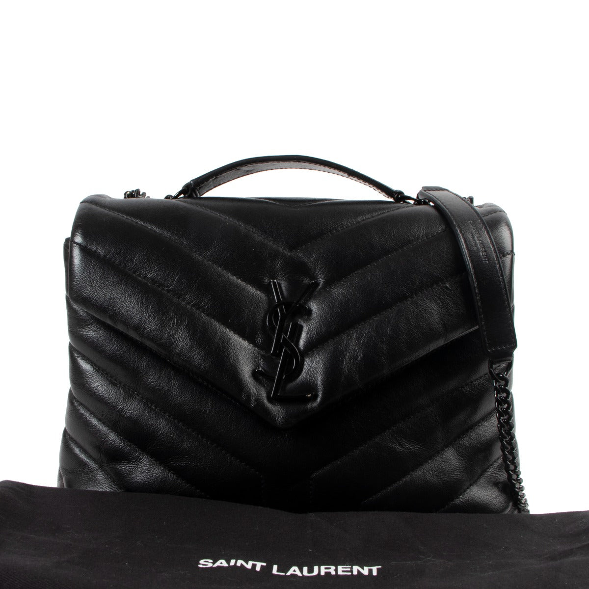 Saint Laurent Black Loulou Small Chain Bag