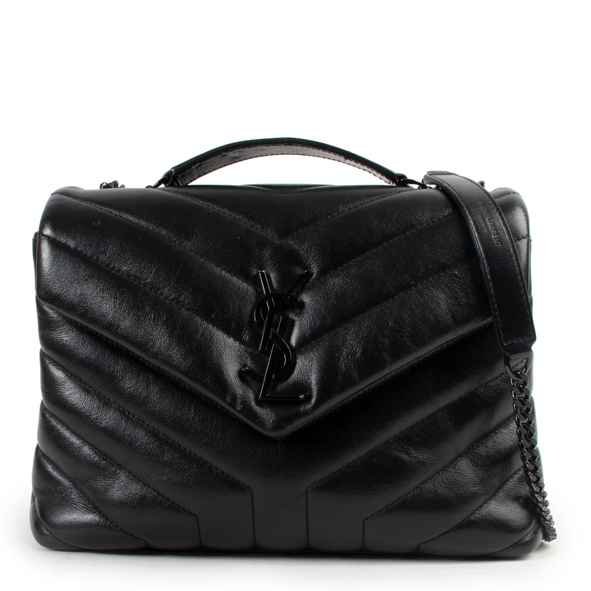 Authentic second hand Saint Laurent Black Loulou Small Chain Bag at Labellov