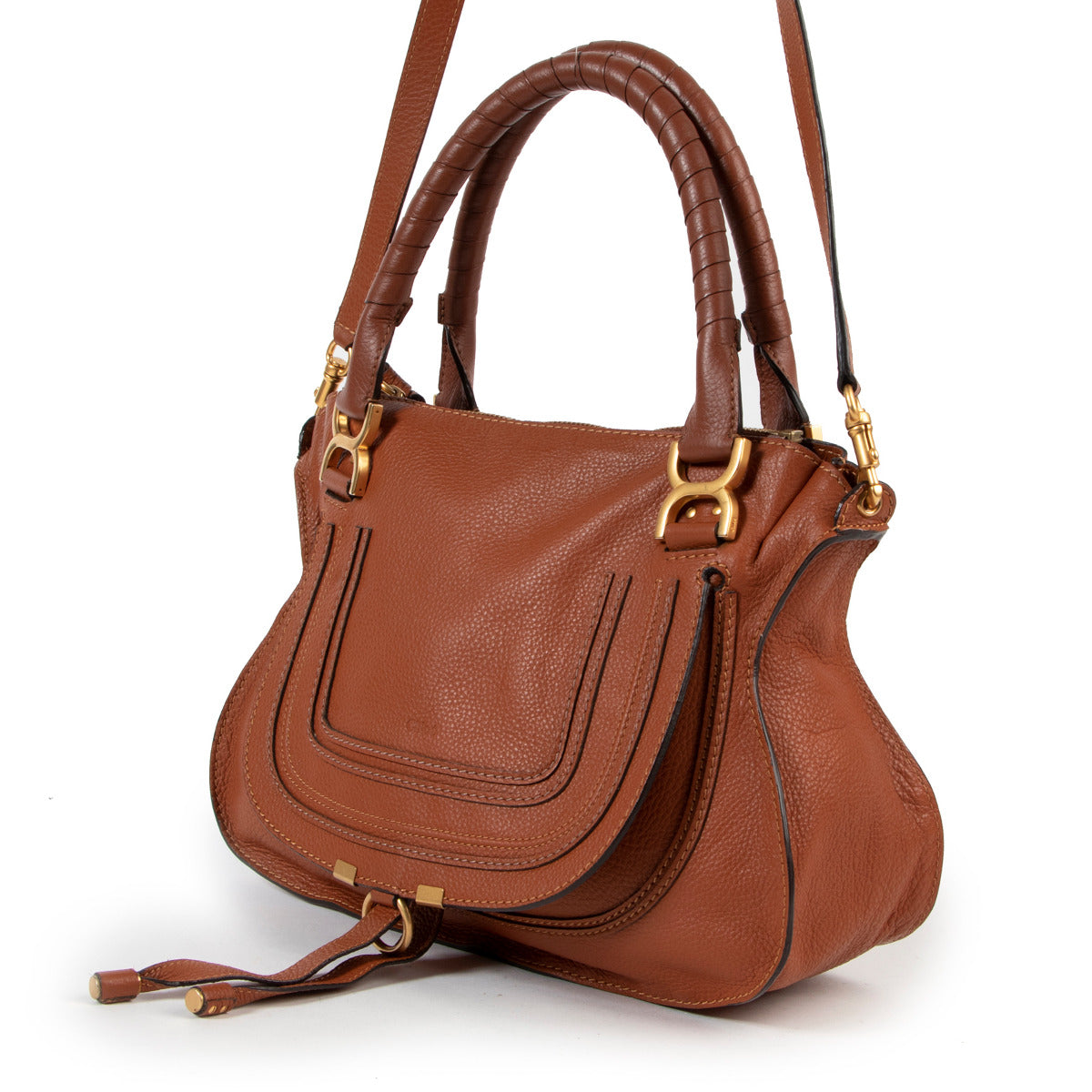 Chloé Marcie Medium Chestnut Brown Shoulder Bag