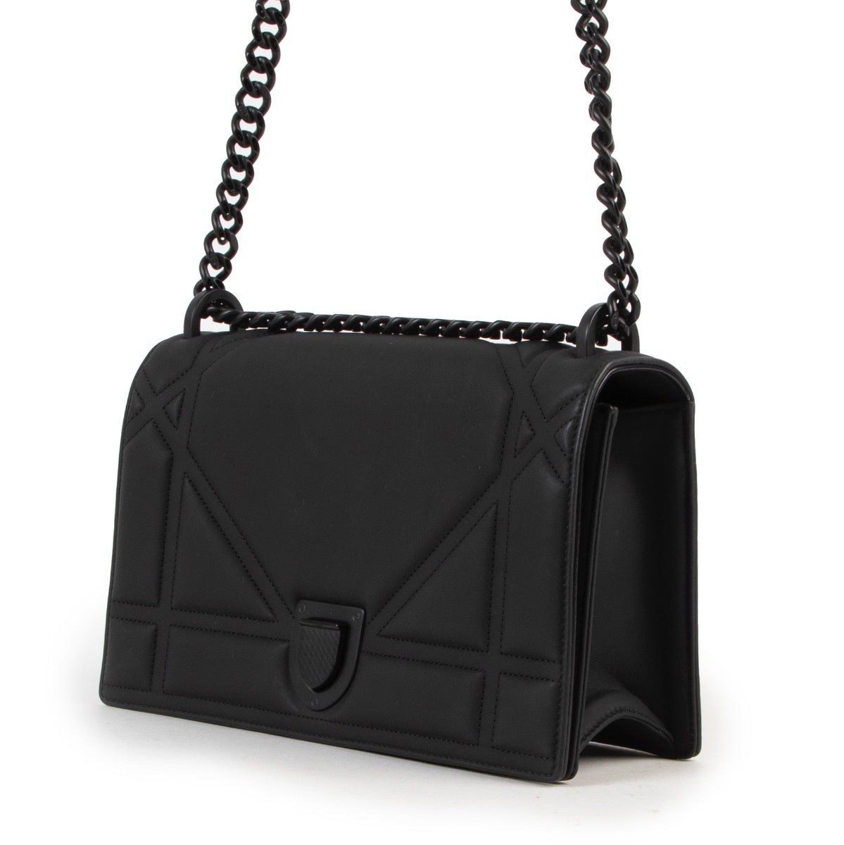 shop safe online Dior All Black Calfskin Diorama Flap Bag