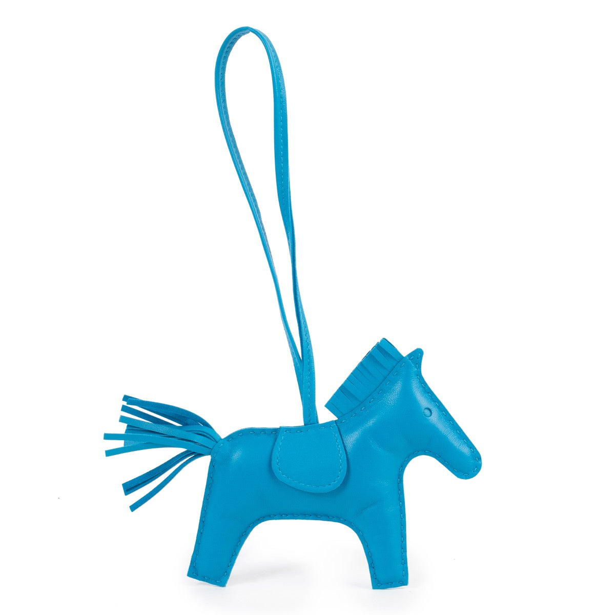 Shop safe online authentic Hermès Blue Zanzibar Rodeo Horse Bag Charm