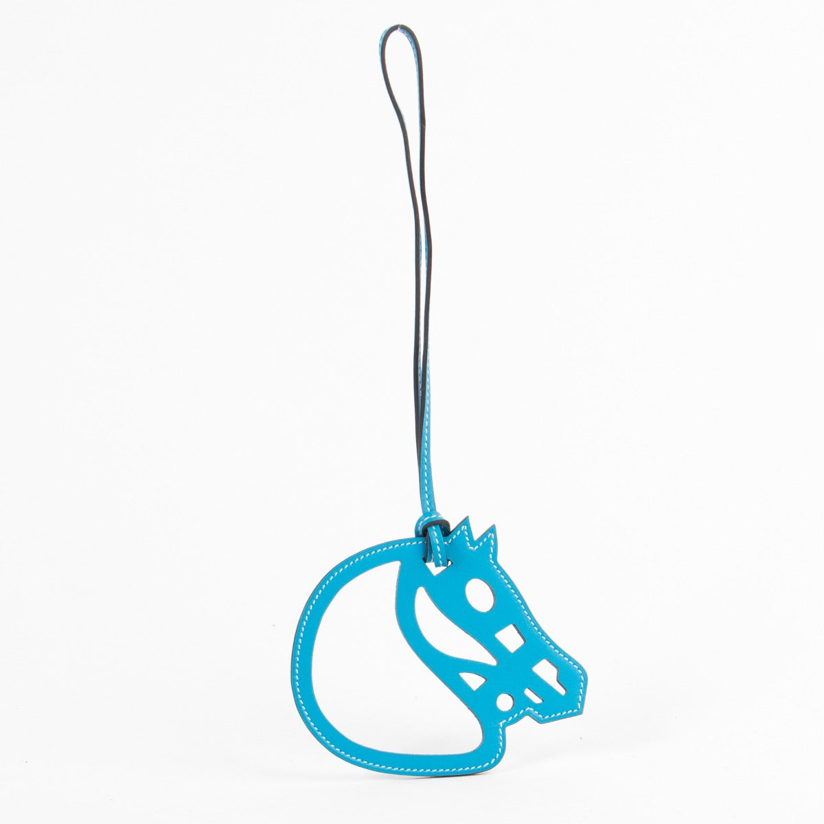 Shop safe online authentic Hermès Blue De Galice Paddock Cheval Bag Charm.