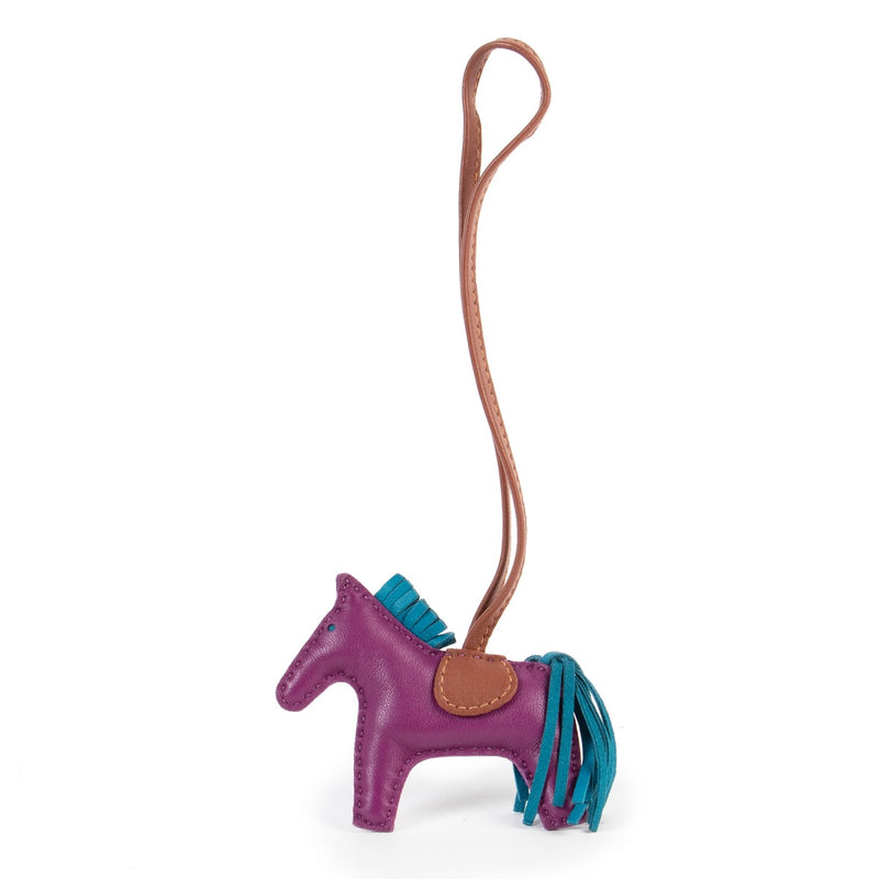 Shop safe online authentic Hermès Purple Anemone Mini Rodeo Bag Charm.