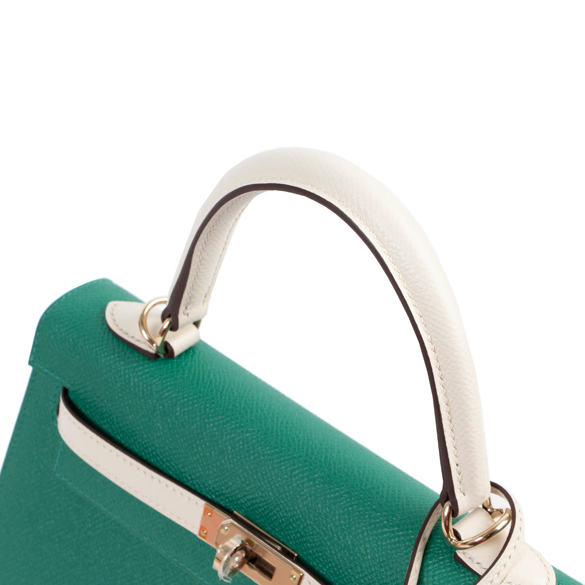Hermès Kelly Sellier 25 Perso Veau Epsom Vertigo / Craie GHW