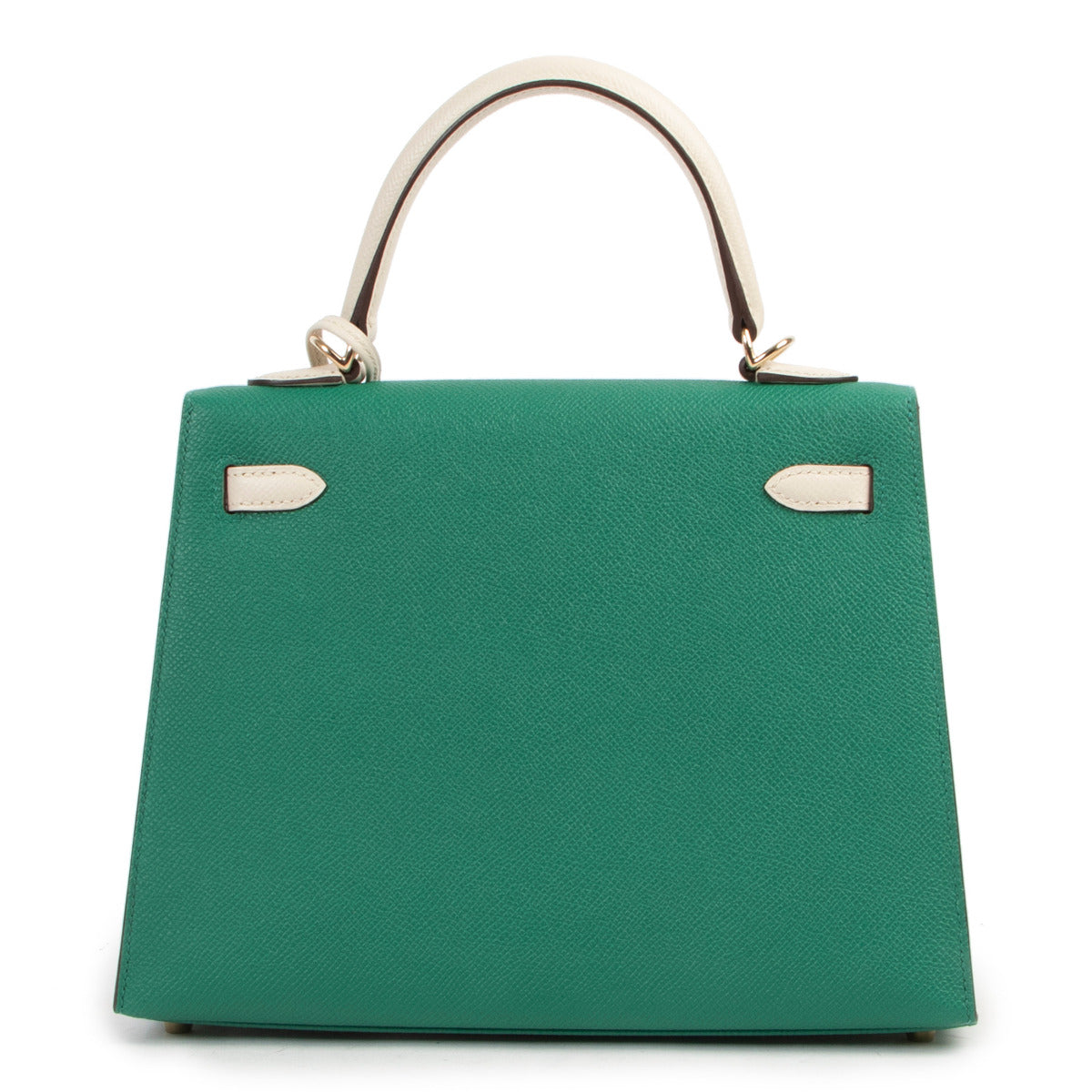 Hermès Kelly Sellier 25 Perso Veau Epsom Vertigo / Craie GHW