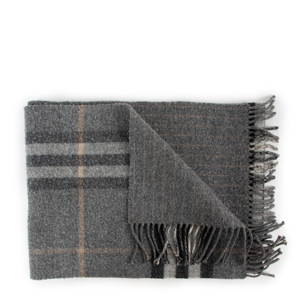 Buy Second hand Vintage Burberry Wool Cashmere Scarf grey at Labellov