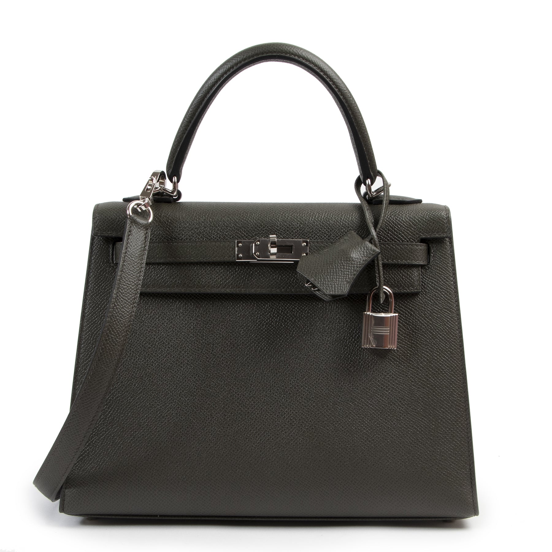 Hermès Kelly 25 Epsom Veau Vert de Gris PHW