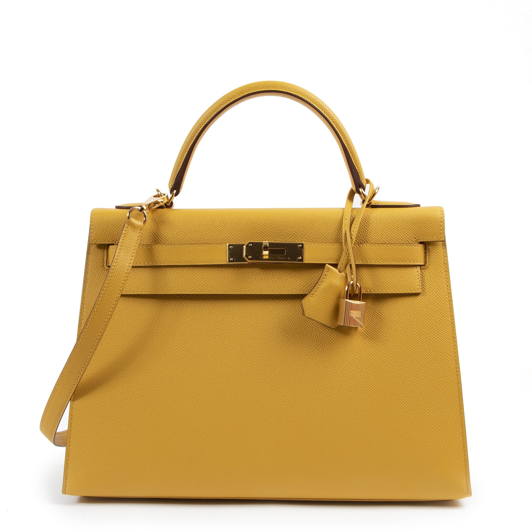 Hermès Kelly 32 Jaune Ambre Veau Epsom GHW