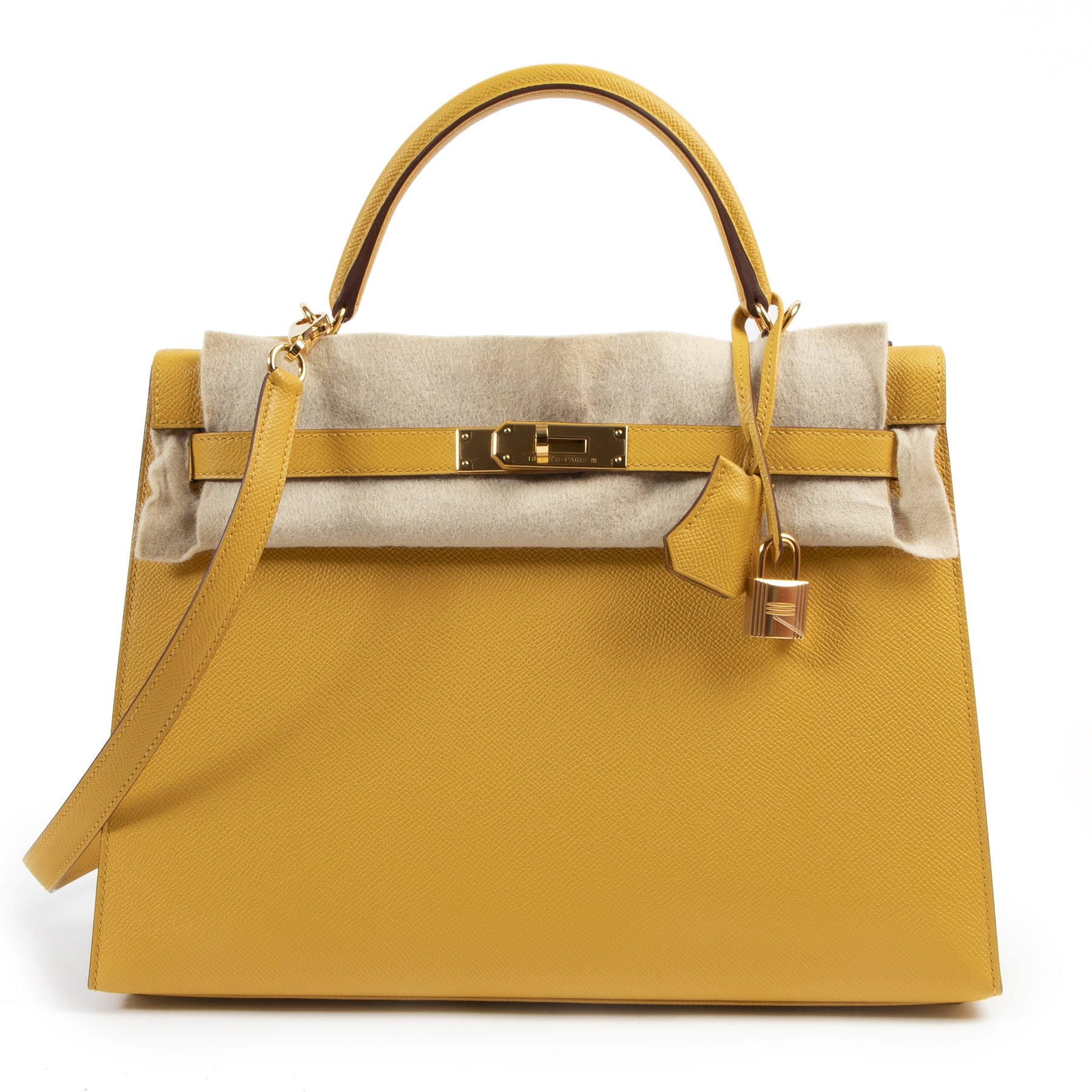 Hermès Kelly 32 Jaune Ambre Veau Epsom GHW