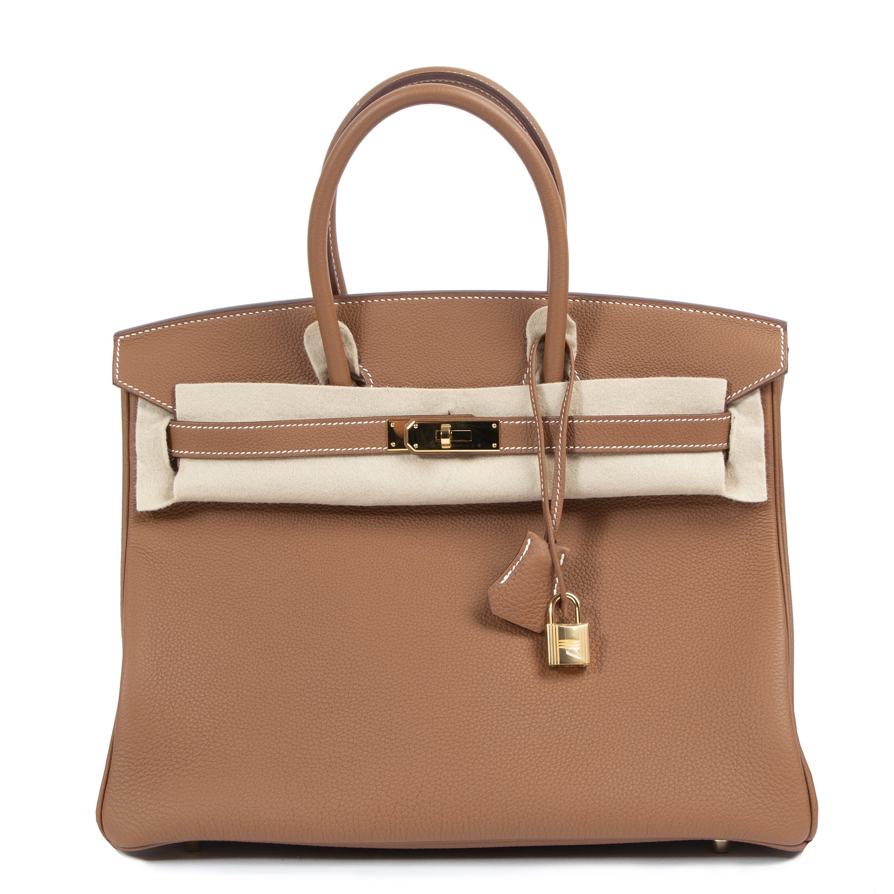 Hermès Birkin 35 Verso Or / Géranium Togo GHW