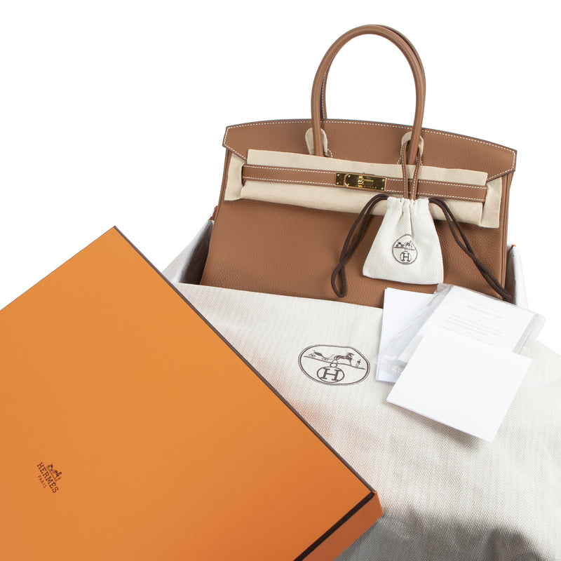 Hermès Birkin 35 Verso Goud / Geranium Togo GHW