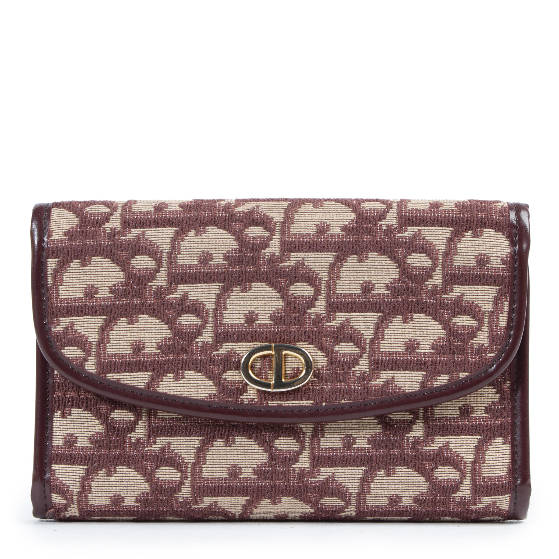 Dior Bordeaux Oblique-Jacquard Passport Holder for the best price at Labellov secondhand luxury