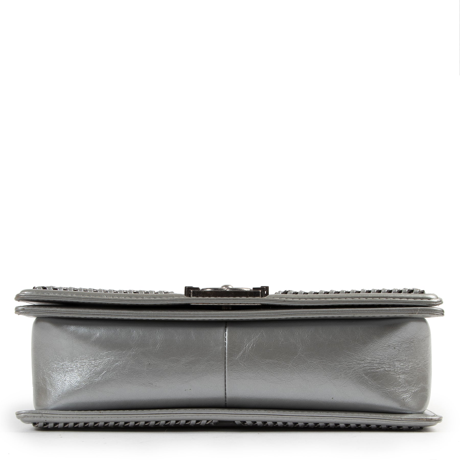 Authentic secondhand Chanel Silver Quilted Boy Shoulder Bag designer bags fashion luxury vintage webshop safe secure online shopping