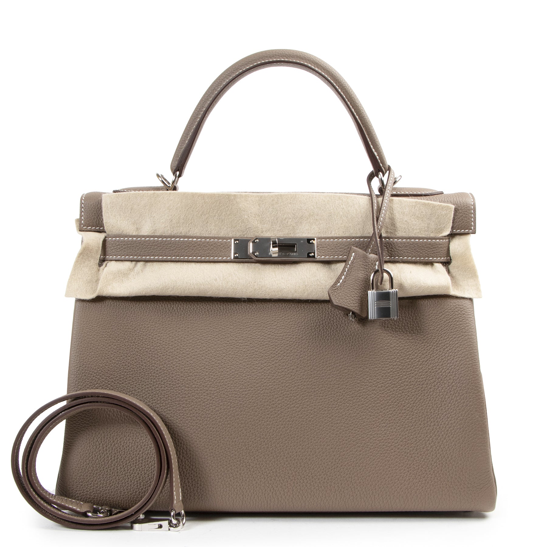 Hermès Kelly 32 Etoupe Togo PHW