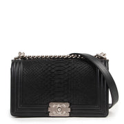 Shop online authentic second hand Chanel Black Python Medium Boy Bag at Labellov.com.