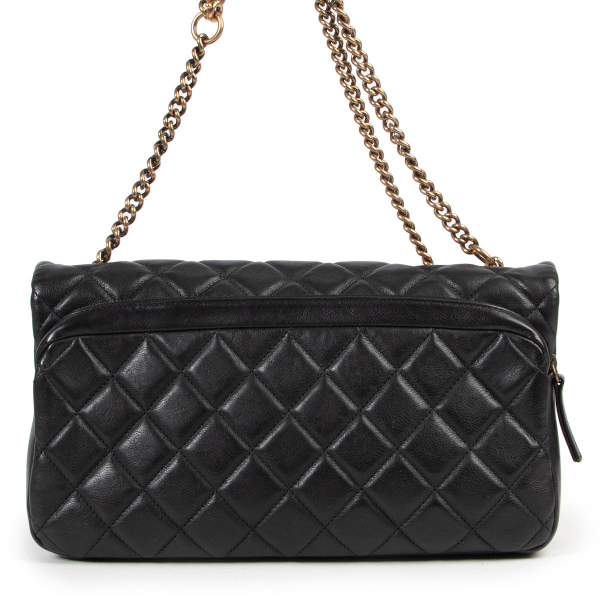 Sac à rabat Chanel Classic East West noir