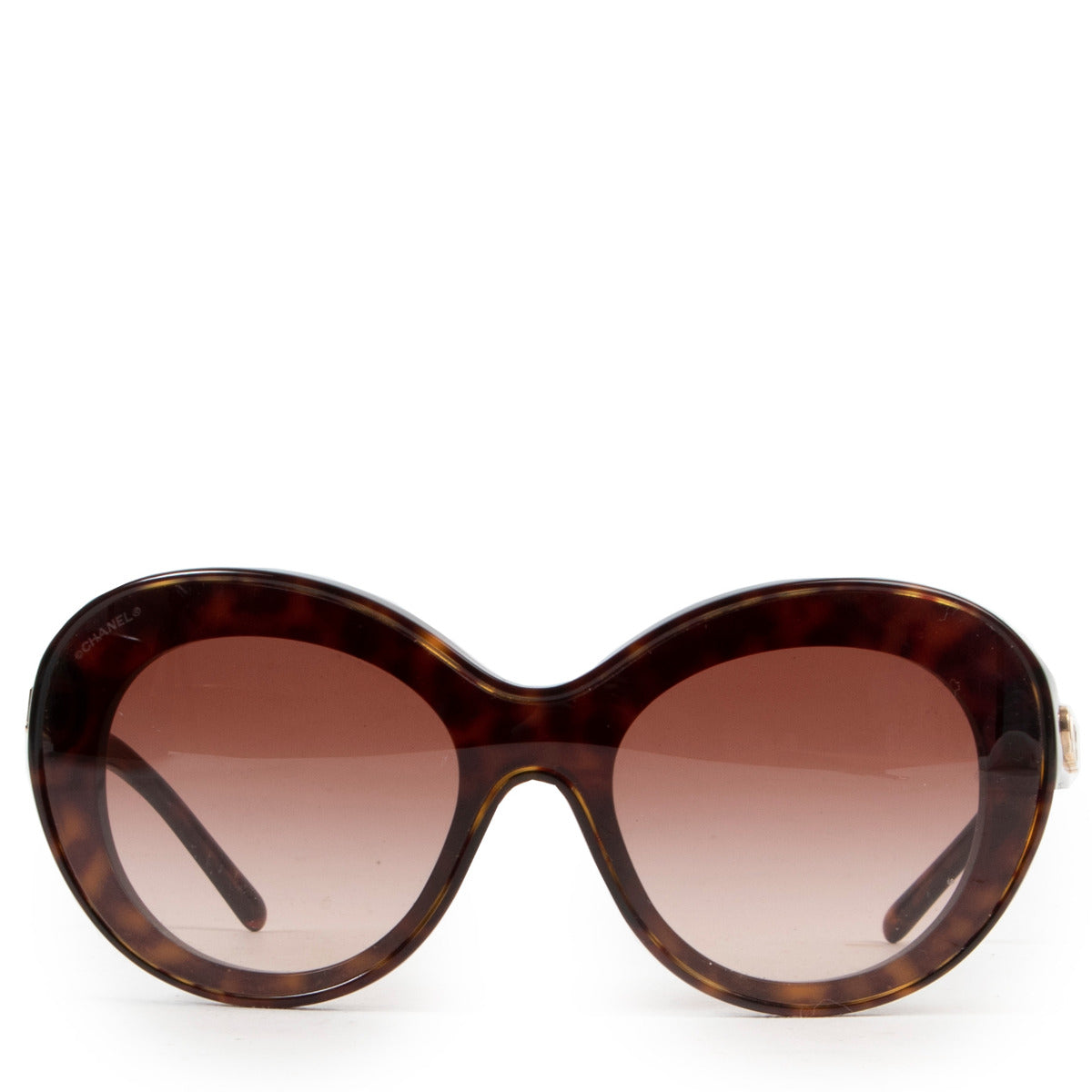 buy and sell 100% authentic real designer items such as this stunning Chanel Tortoise Brown Logo Sunglasses