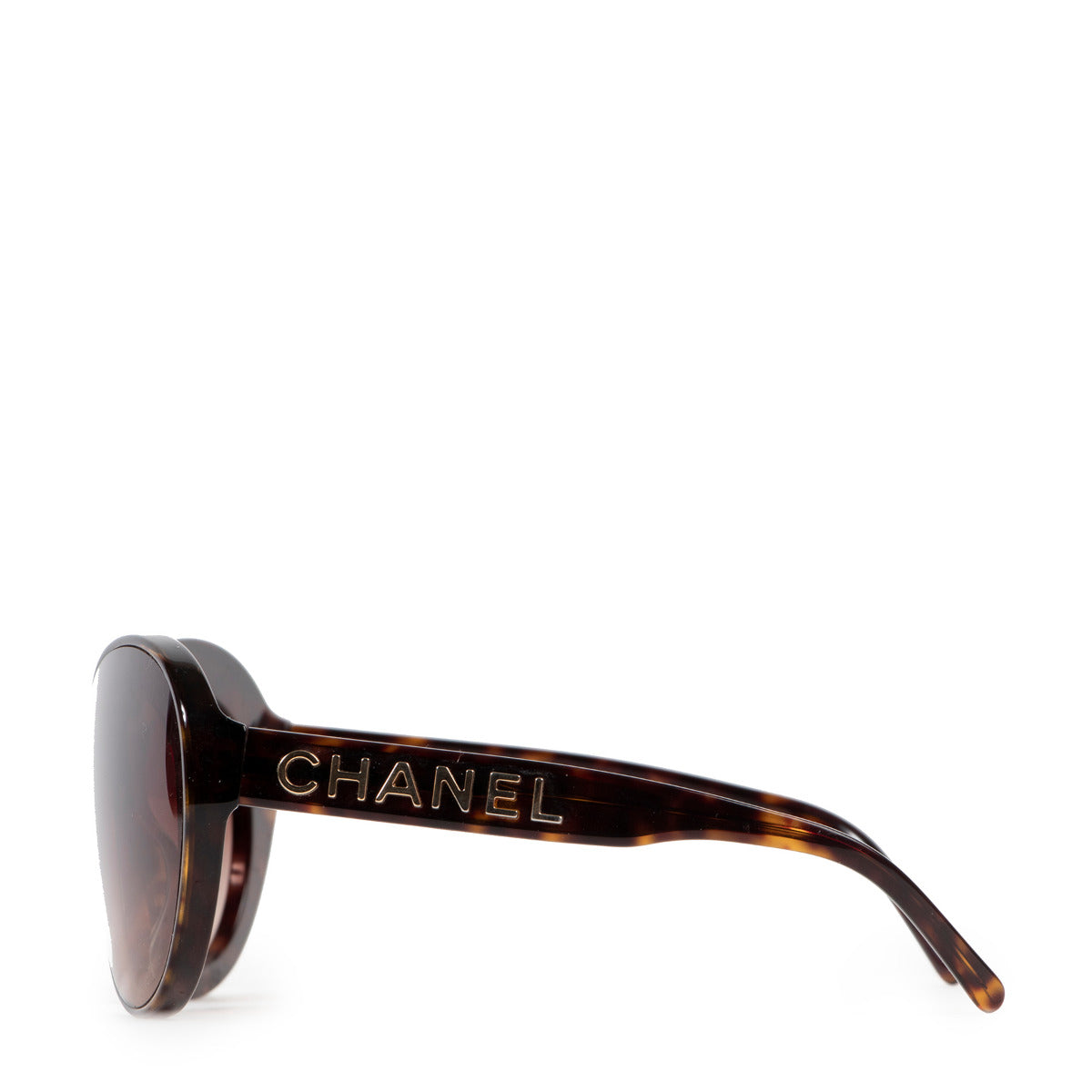 Chanel Tortoise Brown Logo Sunglasses