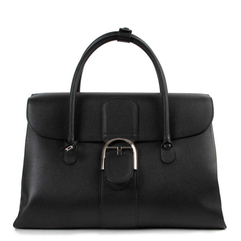 Delvaux Black Brillant Double Poignée Sellier