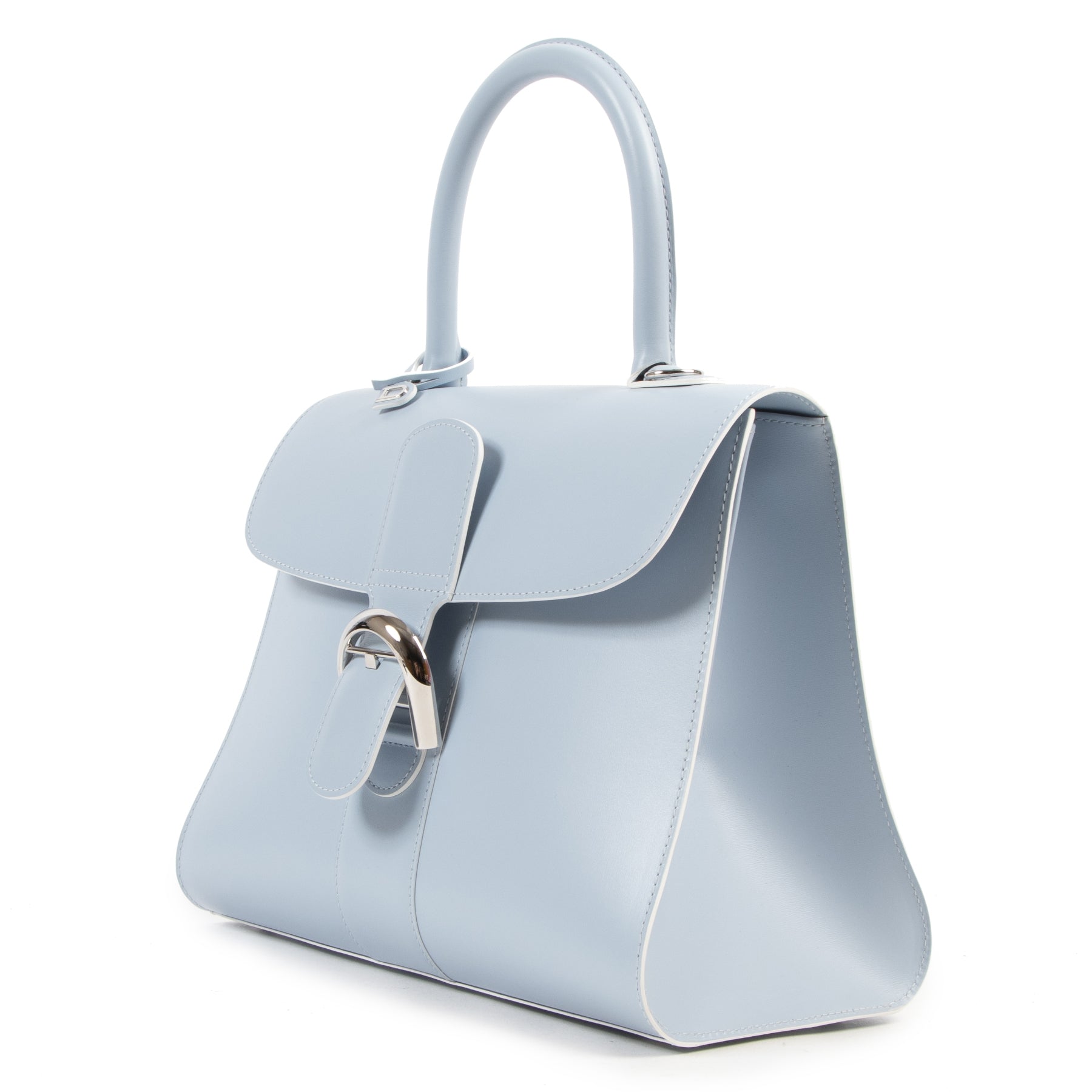 acheter en linge seconde main Delvaux Skyway Box Calf Brillant MM + Strap