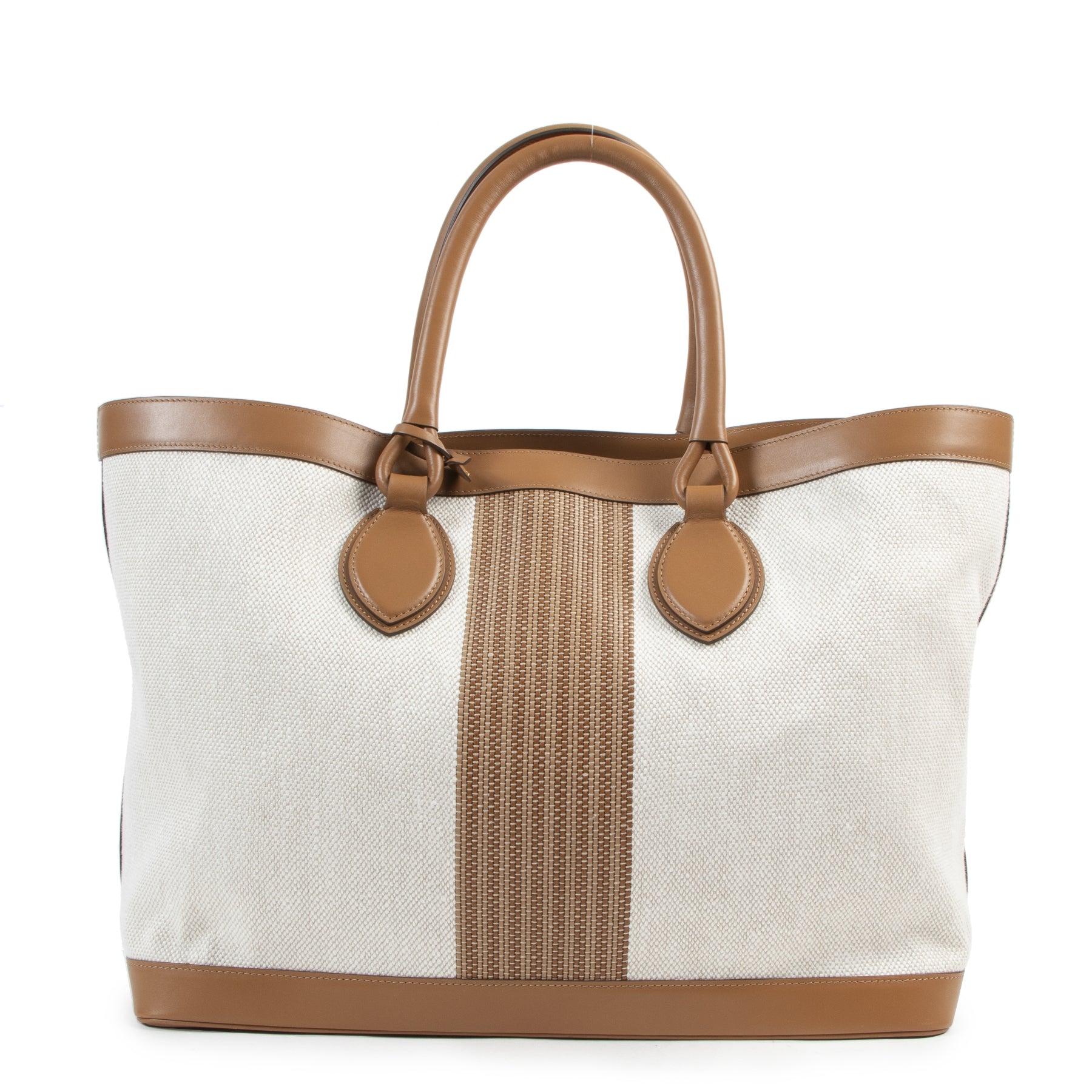 Delvaux Canvas and Leather Cabas Chic Gm