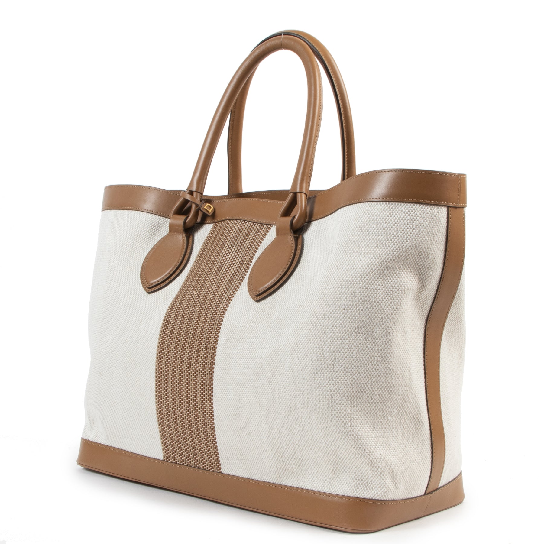 Delvaux Canvas and Leather Cabas Chic Gm