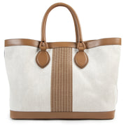 shop safe online Delvaux Canvas and Leather Cabas Chic Gm